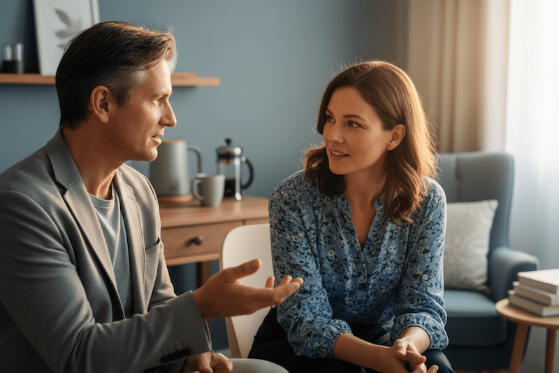 Counselor with a patient