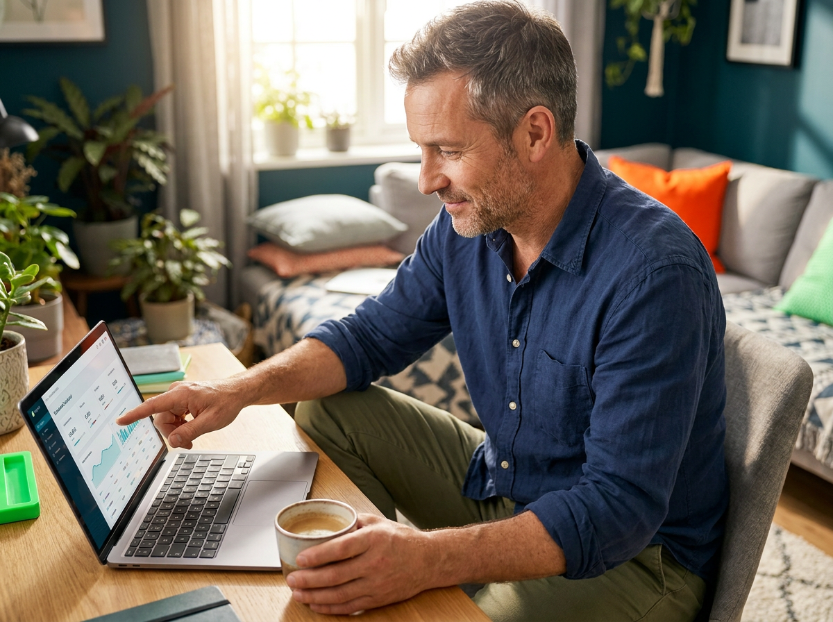 Confident consultant in a home office