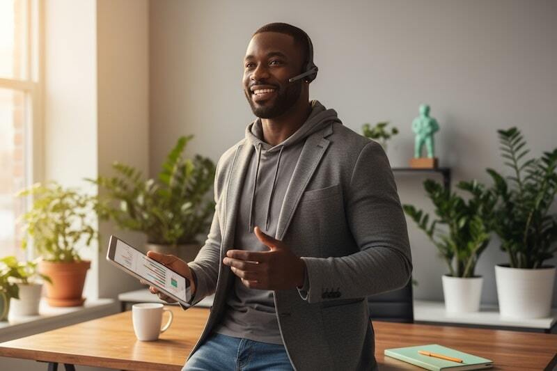 S Corp owner with a tablet in hand