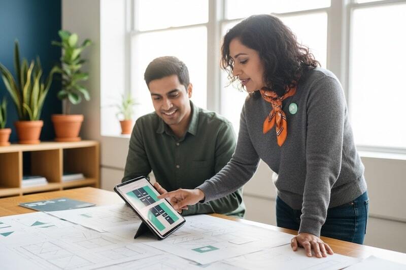 A consultant discussing with a client