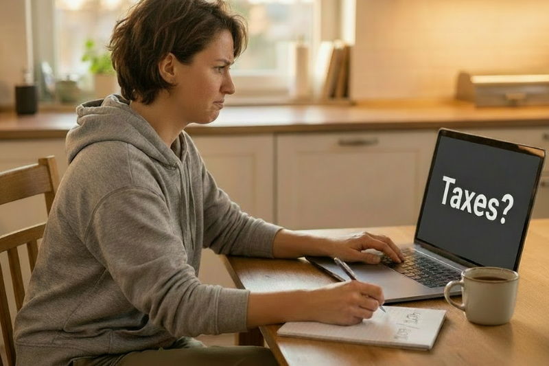 A remote consultant in a home office