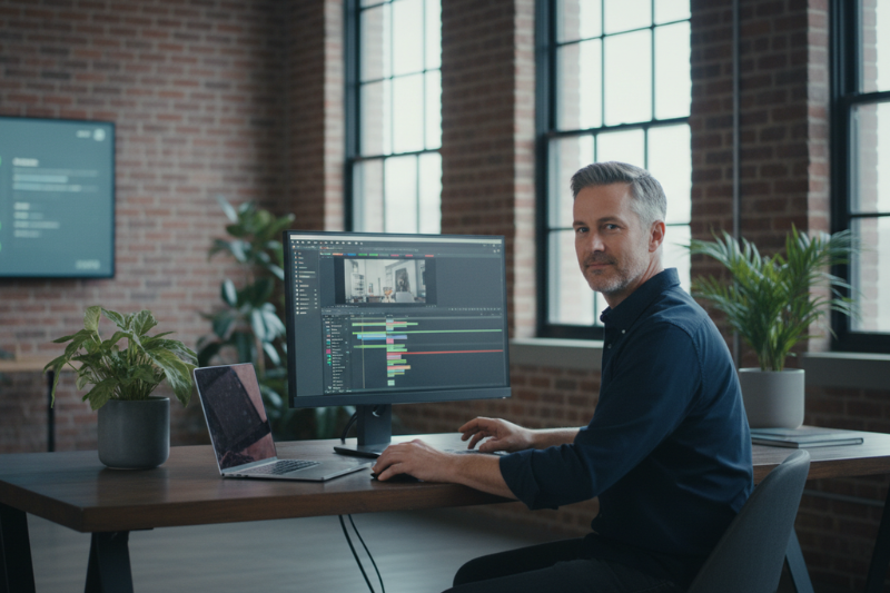 A person sat at a desk doing their own taxes