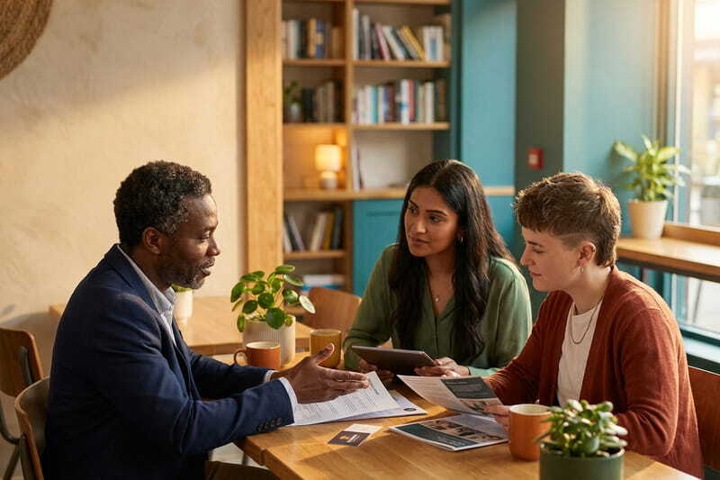 Real estate agents comparing insurance