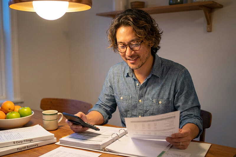 Man reading documents