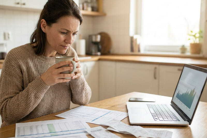Solopreneur checking financials